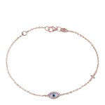 Ροζ χρυσό βραχιόλι με μάτι 